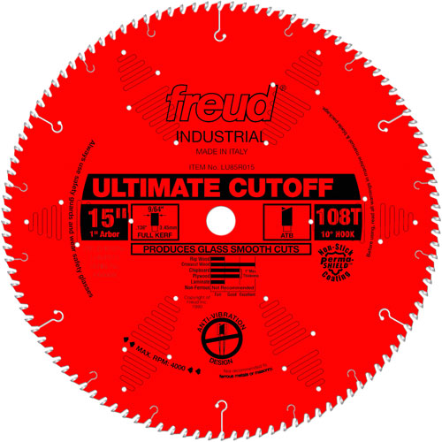 Lames de scie industrielle TCS - finition et coupe en travers, 15", 108 dents, Pour Bois Meunier Outillage Industriel