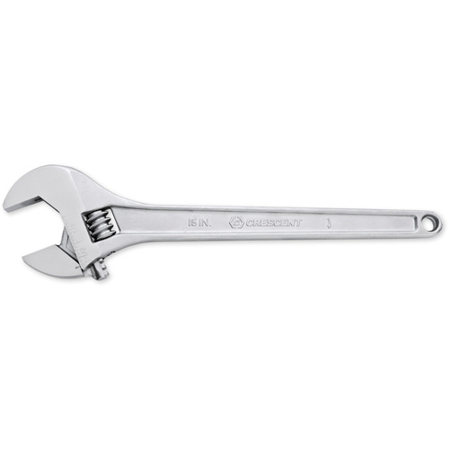 Adjustable Tapered Handle Wrench - Carded, 15" L, 1-11/16"/43 mm Max Width, Chrome/Polished Meunier Outillage Industriel
