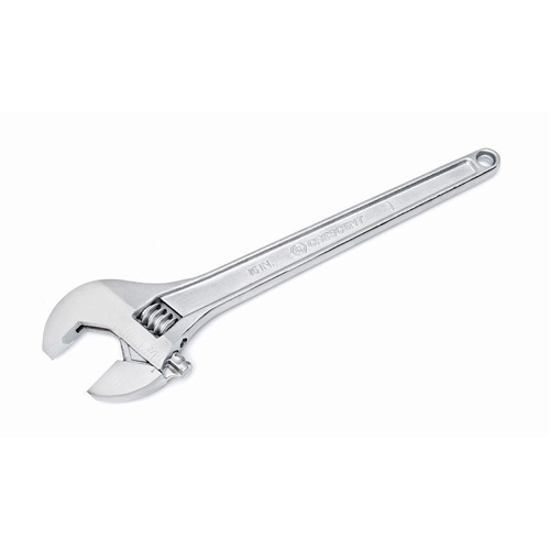 Adjustable Tapered Handle Wrench - Carded, 15" L, 1-11/16"/43 mm Max Width, Chrome/Polished Meunier Outillage Industriel