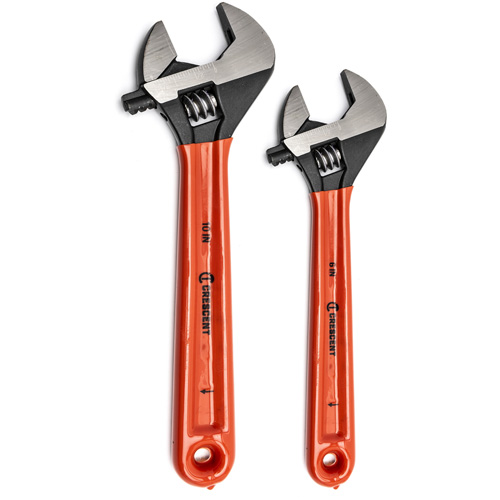 Black Oxide Wrench Set with Cushion Grips, Adjustable, 2 Pieces, Imperial and Metric Meunier Outillage Industriel