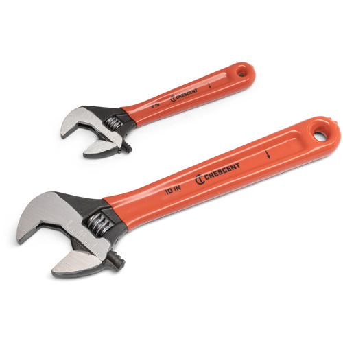 Black Oxide Wrench Set with Cushion Grips, Adjustable, 2 Pieces, Imperial and Metric Meunier Outillage Industriel