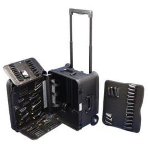 Trousse d'outils de service mobile sur 2 roues, 16-3/4" la x 13-1/2" p x 20" h, Noir Meunier Outillage Industriel