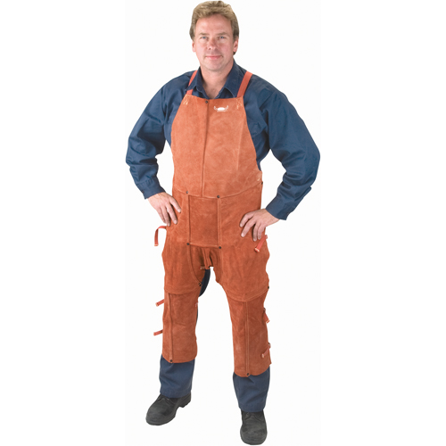 Tablier et jambi&egrave;res en cuir, Salopette &agrave; jambes fendues, 42" lo, Lava Brown Meunier Outillage Industriel