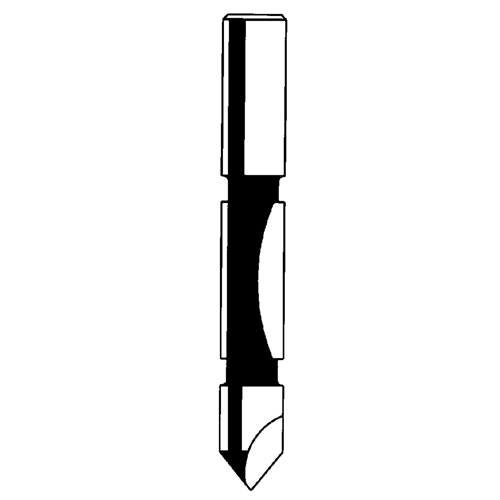 Fraise - foret guide pour panneau, 1/4" dia, 3/4" ha, 2-1/4" lo, 1/4" Manche Meunier Outillage Industriel
