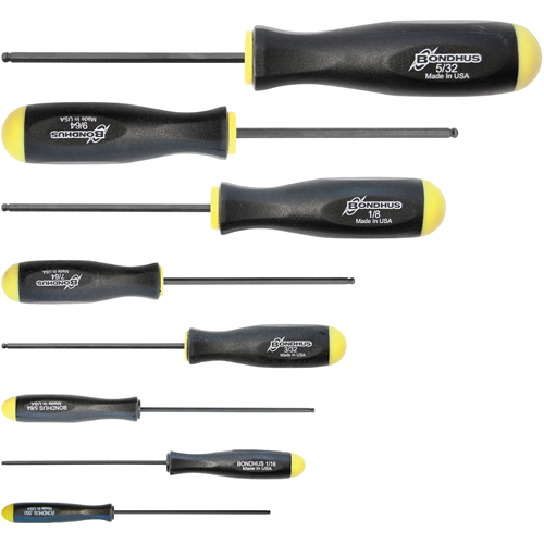 Ball Driver Screwdriver Sets - SAE, 8 Pcs. Meunier Outillage Industriel