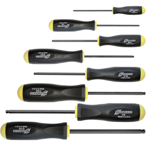 Ball Driver Screwdriver Sets - SAE, 8 Pcs. Meunier Outillage Industriel