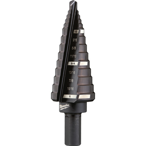 Foret &eacute;tag&eacute; no 8, 1/2" - 1", Incr&eacute;ments de 1/16", Acier rapide Meunier Outillage Industriel