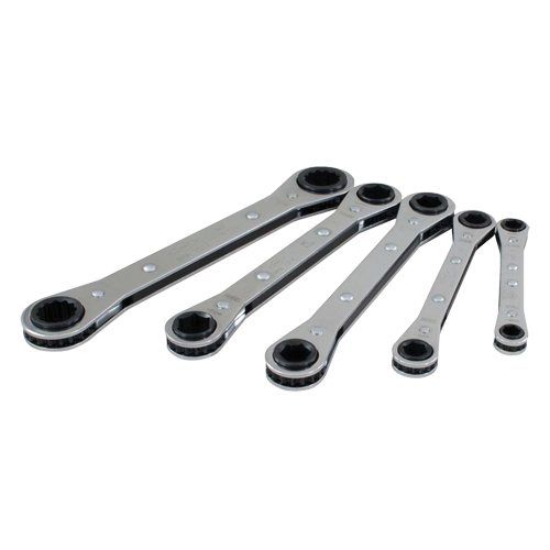 Wrench Set, Ratcheting Box, 5 Pieces, Metric Meunier Outillage Industriel