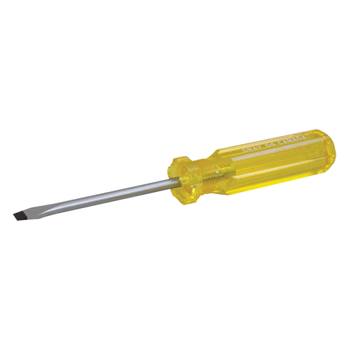Tournevis &agrave; fente, 1/4", 8-1/4" lo, Prise Plastique Meunier Outillage Industriel