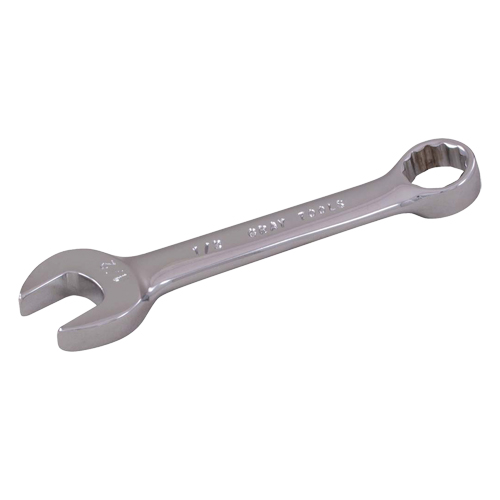Cl&eacute; mixte courte, 12 pans, 1/4", Fini Chrome Meunier Outillage Industriel