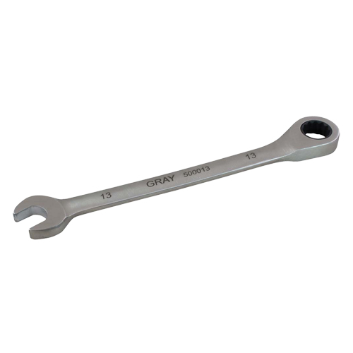 Combination Fixed Head Ratcheting Wrench, 12 Point, 8 mm, Stainless Steel Finish Meunier Outillage Industriel