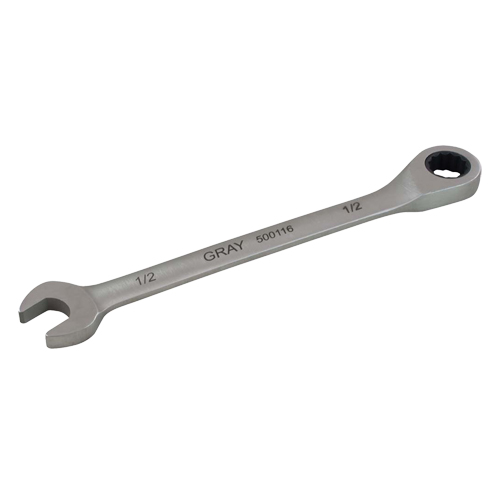 Combination Fixed Head Ratcheting Wrench, 12 Point, 5/16", Stainless Steel Finish Meunier Outillage Industriel