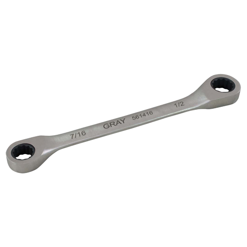 Cl&eacute; &agrave; cliquet polygonale double pour engrenage, 12 pans, 7/16" x 1/2", Fini Ordinaire Meunier Outillage Industriel