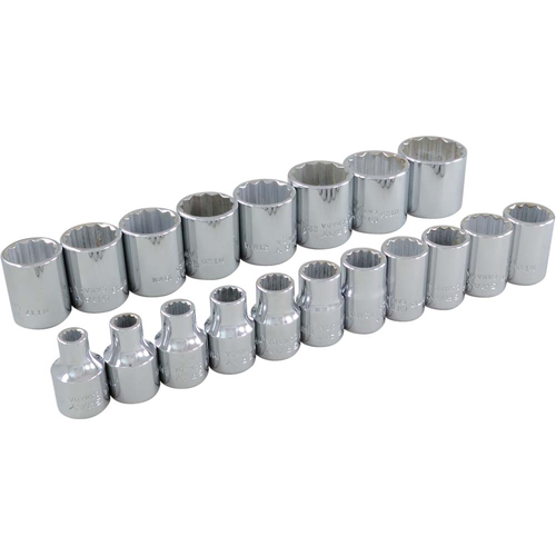 Jeu de douilles, 19 Mcx, Prise de 3/8" Meunier Outillage Industriel