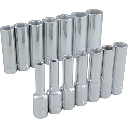 Jeu de douilles, 14 Mcx, Prise de 3/8", Profond Meunier Outillage Industriel