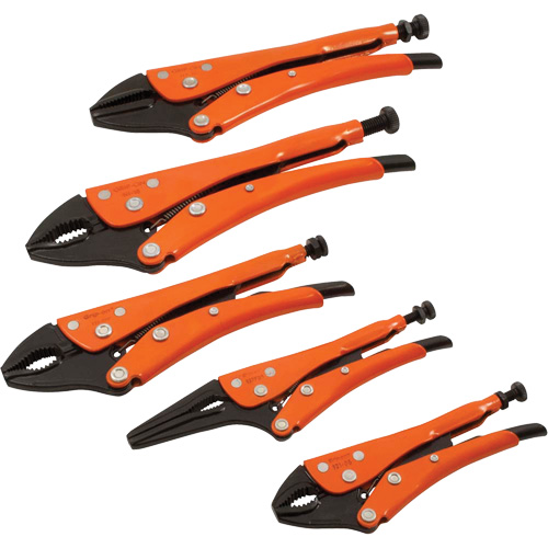 Straight Curved & Long Nose Locking Pliers Set, 5 Pieces Meunier Outillage Industriel