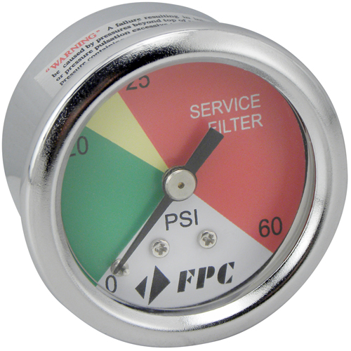 PG1326 Manom&egrave;tre pour filtre de transmission,  2", 0 - 60 psi, Fixation arri&egrave;re, Analogique Meunier Outillage Industriel