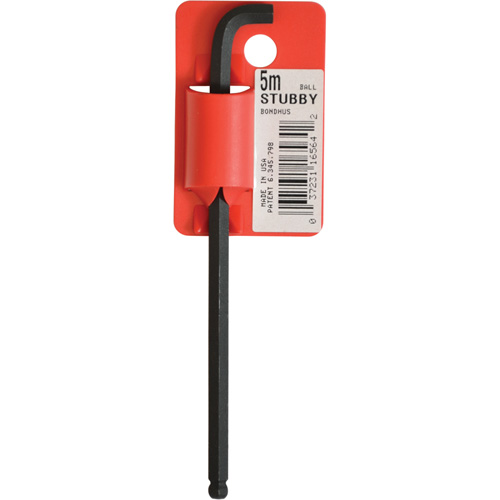 Long-Arm Hex Key Wrench, Ball End, 5 mm x 119 mm L, L Shape Meunier Outillage Industriel