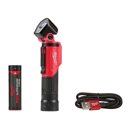 USB Pivoting Flashlight, LED, 500 Lumens, Rechargeable Batteries Meunier Outillage Industriel
