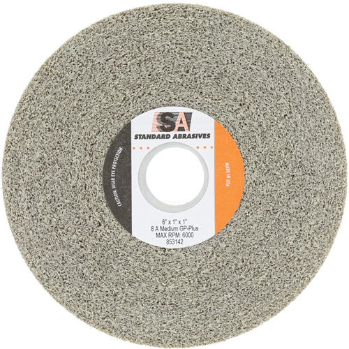 Meule &agrave; usage g&eacute;n&eacute;ral Standard Abrasives, 6" dia., Grain Moyen, Oxyde d'aluminium Meunier Outillage Industriel