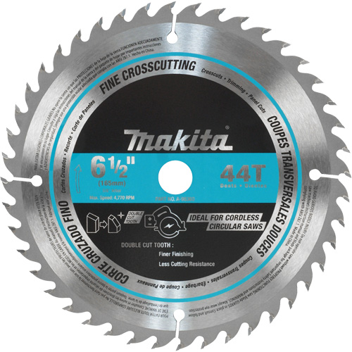 Circular Saw Blade, 6-1/2", 44 Teeth, Wood Use Meunier Outillage Industriel