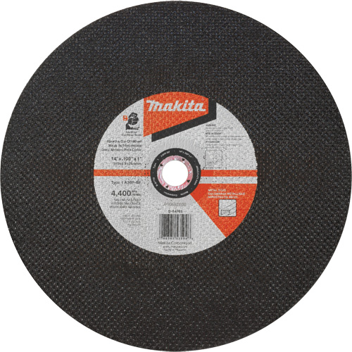 Abrasive Cut-Off Wheel, 14" x 3/32", 1" Arbor, Type 1, Aluminum Oxide, 4400 RPM Meunier Outillage Industriel