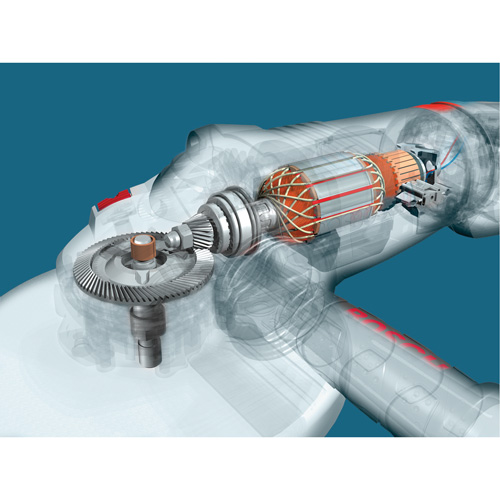 High Performance Large Angle Grinder, 9", 120 V, 15 A, 6500 RPM Meunier Outillage Industriel
