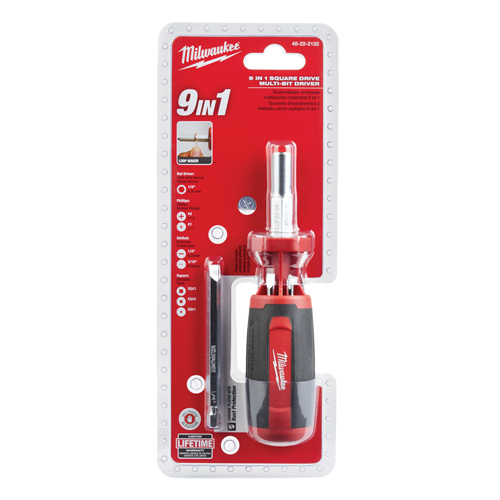 9-in-1 Square Drive Multi-Bit Driver, 9" L, Cushion Grip Handle Meunier Outillage Industriel