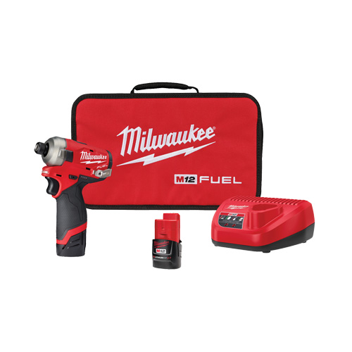 Ensemble de tournevis hexagonal hydraulique &agrave; percussion M12 Fuel Surge, 1/4", 450 lb-po Couple max., 12 V, Lithium-ion Meunier Outillage Industriel