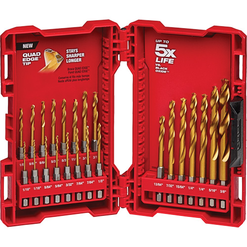 Shockwave Impact Duty Drill Bit Set, 23 Pieces, Titanium Meunier Outillage Industriel
