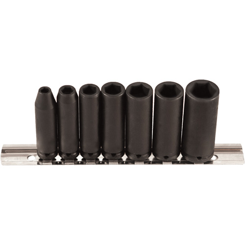 Jeu de douilles, 7 Mcx, Chocs, Prise de 1/4", Profond Meunier Outillage Industriel