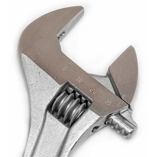 Adjustable Wrench - Boxed, 10" L, 1-5/16"/34 mm Max Width, Chrome Meunier Outillage Industriel