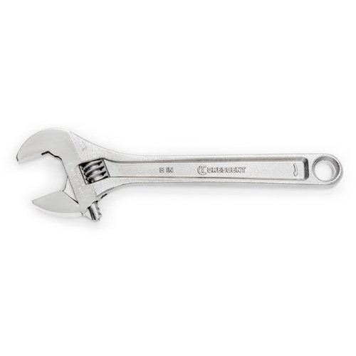 Adjustable Wrench - Bagged, 8" L, 1-1/8"/29 mm Max Width, Chrome Meunier Outillage Industriel