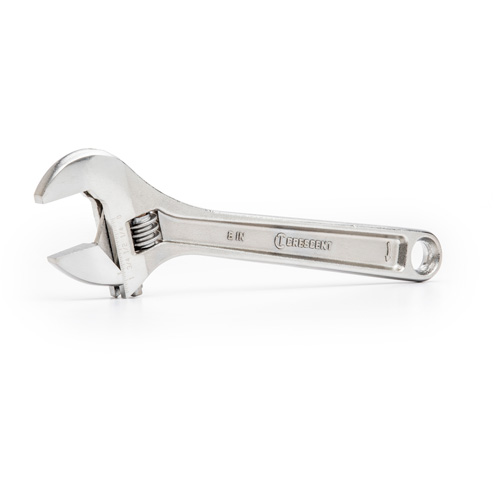 Adjustable Wrench - Bagged, 8" L, 1-1/8"/29 mm Max Width, Chrome Meunier Outillage Industriel