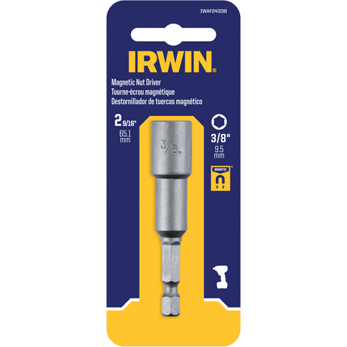 Tourne-&eacute;crou, Embout 3/8", Prise 1/4", 2-9/16" lo, Magn&eacute;tique Meunier Outillage Industriel