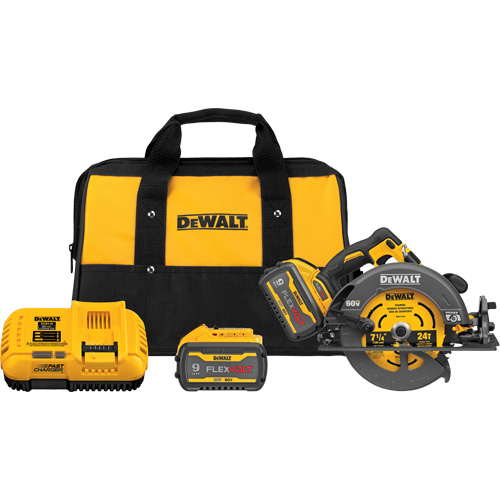 Ensemble scie circulaire sans fil Flexvolt Max** avec frein &eacute;lectrique, 7-1/4", 60 V Meunier Outillage Industriel