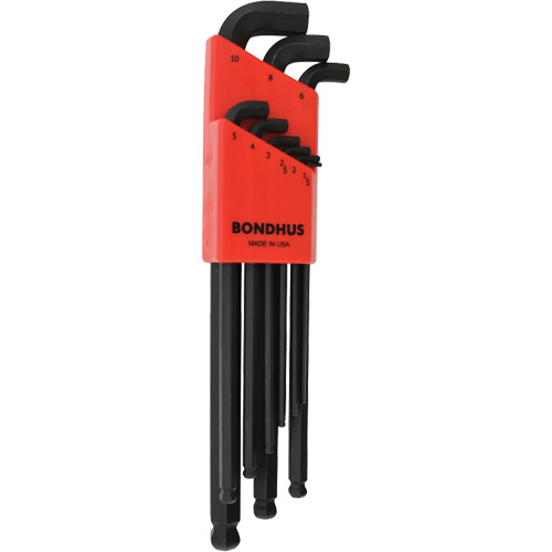 Stubby Ball End Hex Key Set, 9 Pcs., Metric Meunier Outillage Industriel