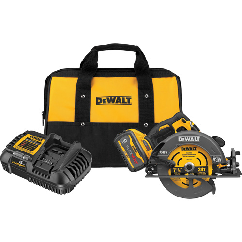 Ensemble de scie circulaire sans balai Flexvolt Max avec frein &eacute;lectrique, 7-1/4", 60 V Meunier Outillage Industriel