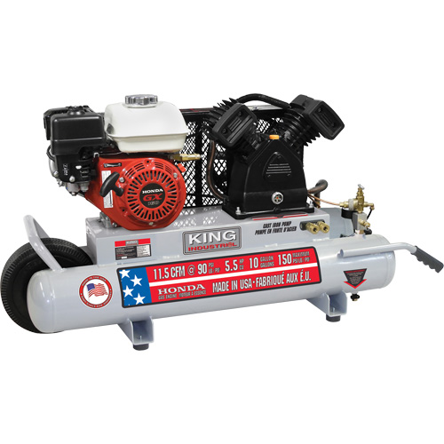 Wheelbarrow Air Compressor, Gas, 10 Gal. (12 US Gal), 150 PSI Meunier Outillage Industriel