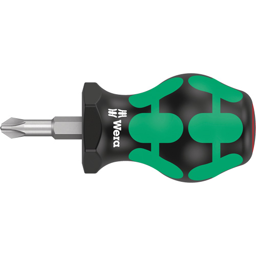 350 Phillips Stubby Screwdriver, #2, 3-1/8" L, Cushion Grip Handle Meunier Outillage Industriel