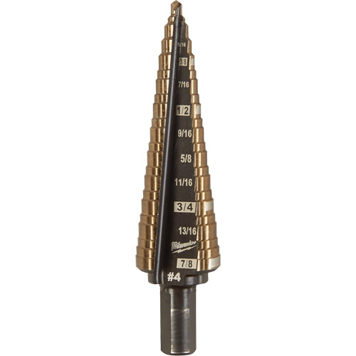 Foret &eacute;tag&eacute;, 3/16"/#4 - #4/7/8", Incr&eacute;ments de 1/32", Acier rapide au cobalt Meunier Outillage Industriel