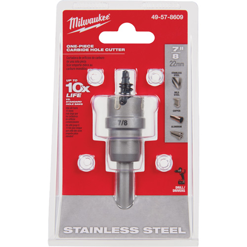 One-Piece Carbide Hole Cutters, 7/8", 3/16" Depth of Cut Meunier Outillage Industriel