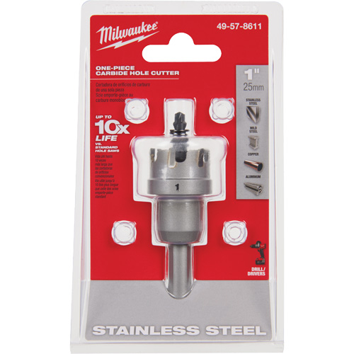 One-Piece Carbide Hole Cutters, 1", 3/16" Depth of Cut Meunier Outillage Industriel