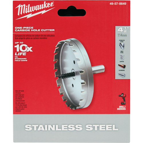 One-Piece Carbide Hole Cutters, 4-1/2", 3/16" Depth of Cut Meunier Outillage Industriel