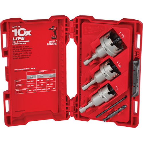 One-Piece Carbide Hole Cutter Set, 4 Pieces, Carbide Meunier Outillage Industriel