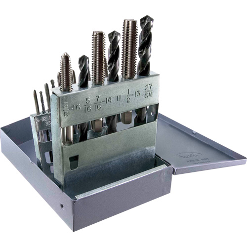 Jeu de tarauds & forets UNC DRILLCO, 18 morcea Meunier Outillage Industriel