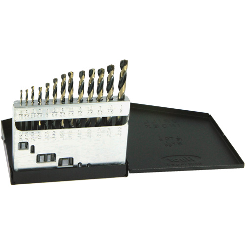 DRILLCO Metric Jobber Length Drill Bit Set, 13 Pieces, High Speed Steel Meunier Outillage Industriel