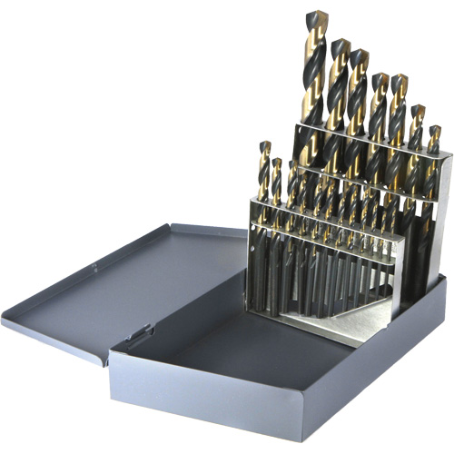 DRILLCO Metric Jobber Length Drill Bit Set, 19 Pieces, High Speed Steel Meunier Outillage Industriel