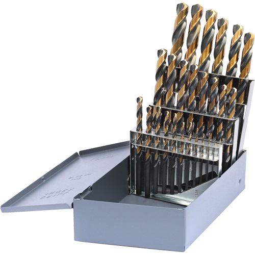 DRILLCO Metric Jobber Length Drill Bit Set, 25 Pieces, High Speed Steel Meunier Outillage Industriel