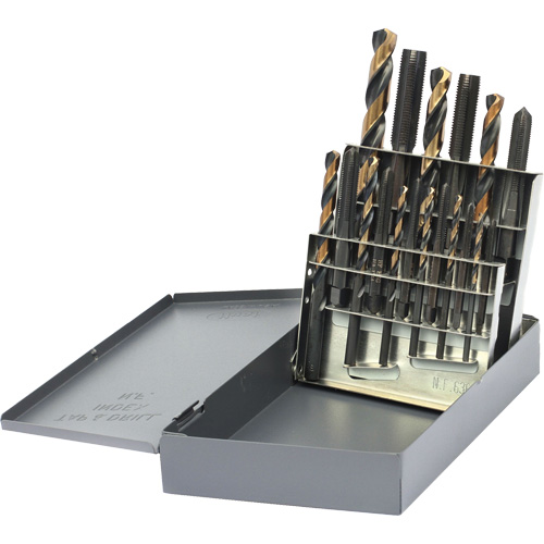 Jeu de tarauds & forets DRILLCO, 18 morcea Meunier Outillage Industriel